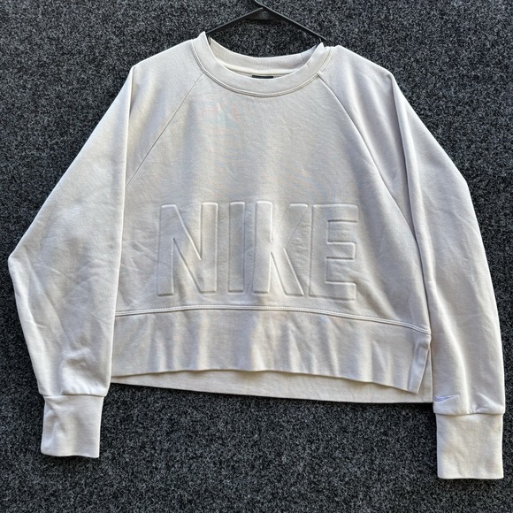 Nike Tops - Nike Women's Long-Sleeved Versa Crew Cropped Sweatshirt AH8436-008 Cream Size Sm